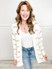 Multicolor Stitch Striped Open Front Cardigan