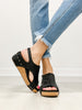 Corkys Volta II Wedge Sandals in Black Metallic