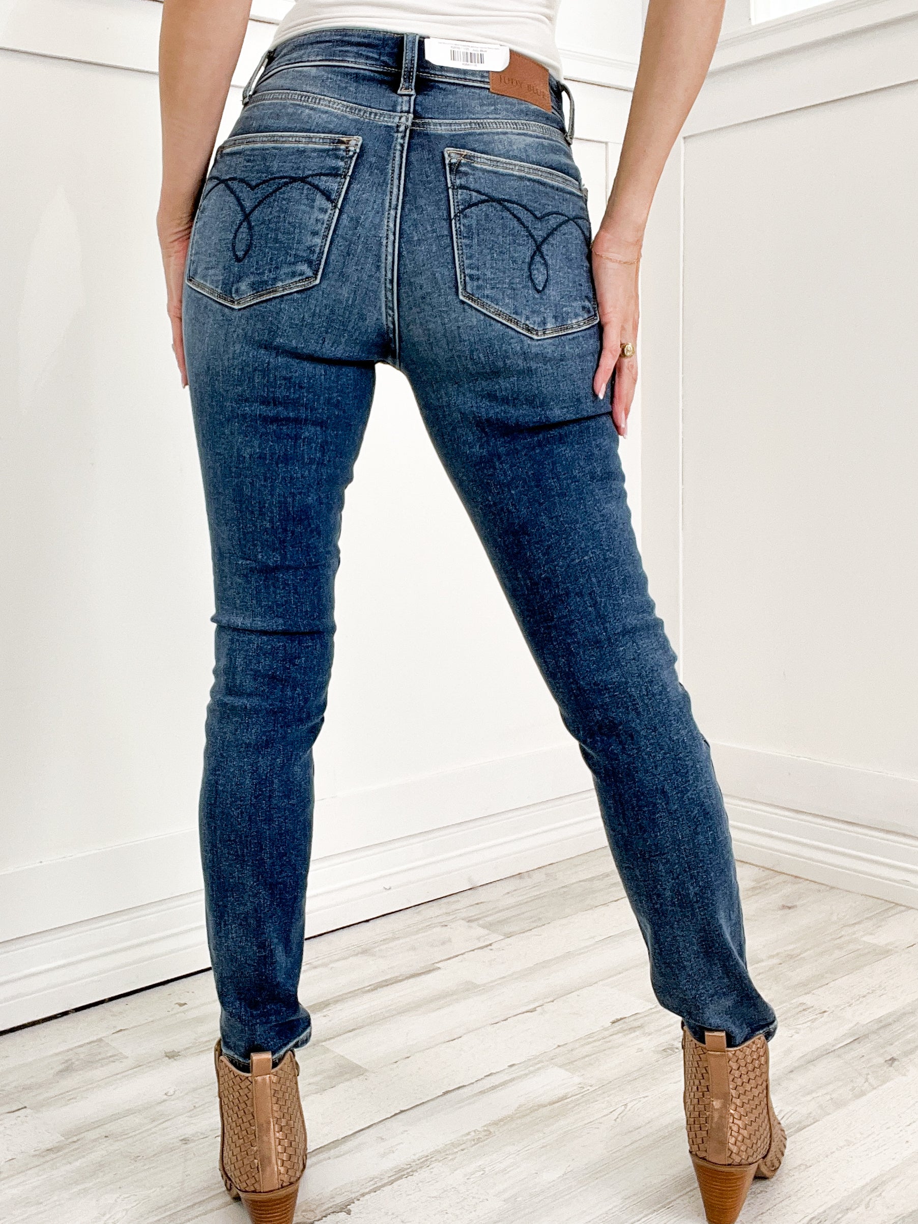 Judy Blue LITTLE MISS SUNSHINE Mid-Rise Thermal Skinny Jeans