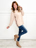 Side Button Closure Contrast Hem Knitted Sweater