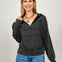 Stretch Corduroy Half Zip Hoodie