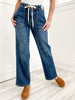 Judy Blue EYES WIDE OPEN Hi-Rise Drawstring Wide Leg Jeans