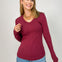 Long Sleeve Basic Ribbed V-Neck Top