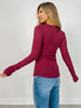 Long Sleeve Basic Ribbed V-Neck Top