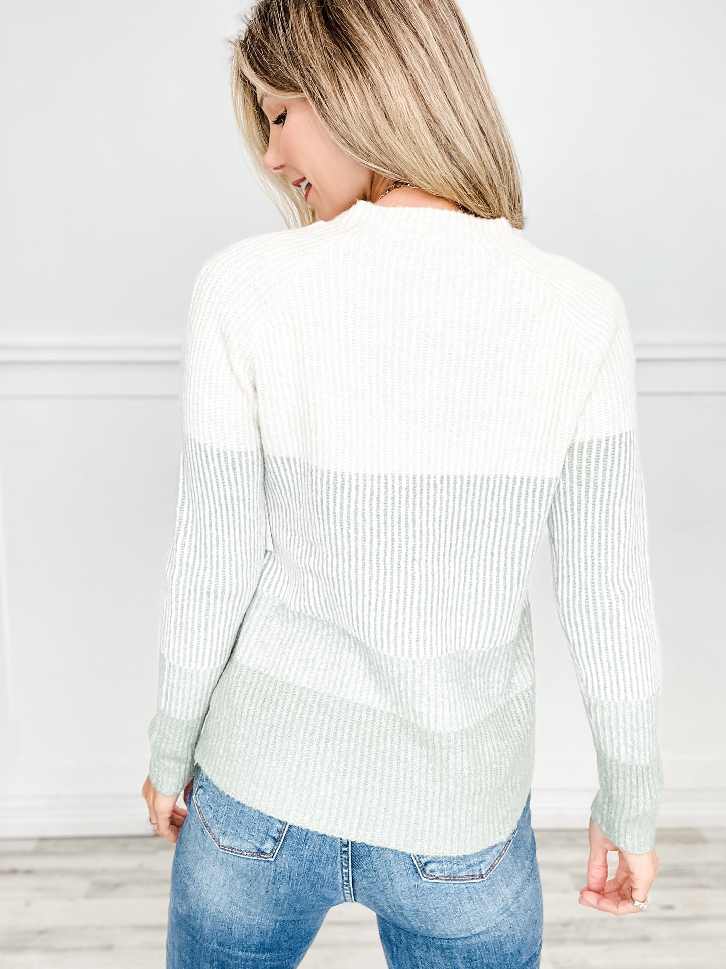 Ribbed Colorblock Super Soft Raglan Sleeve Sweater