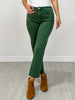 Acid Washed High Waist Cropped Straight Pants