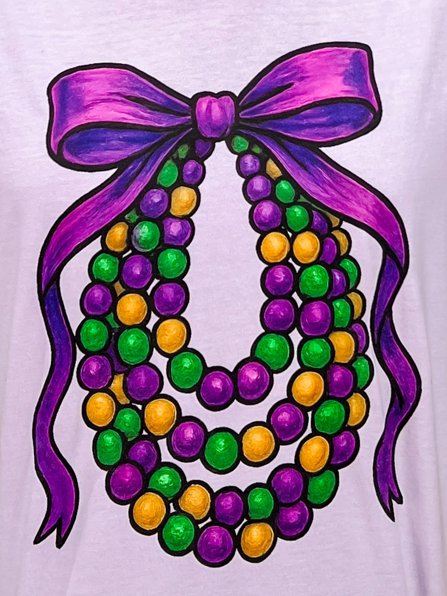 Mardi Gras Beads Graphic Tee