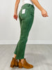 Acid Washed High Waist Cropped Straight Pants