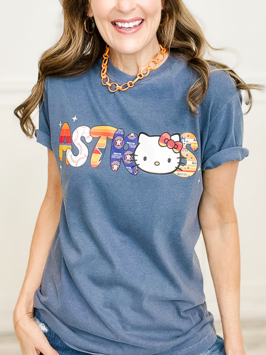 Hello Houston Baseball Rhinestone Graphic Tee