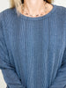 Crew Neck Long Sleeve Variegated Textured Knit Top