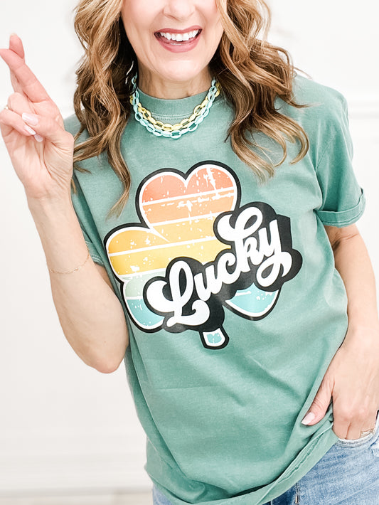 Rainbow Clover Graphic Tee