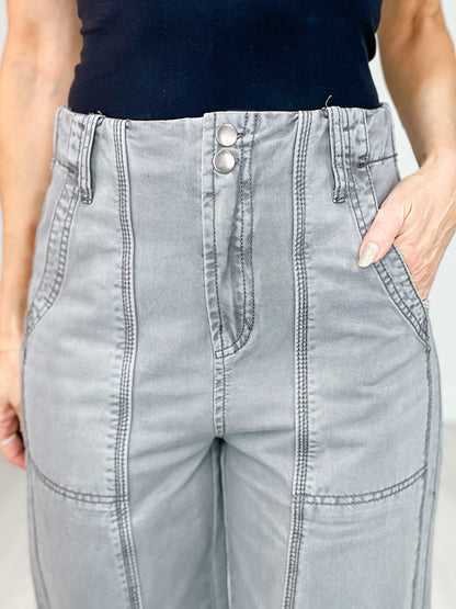 Garment Dyed Cropped Trouser Pants