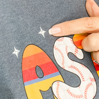 Hello Houston Baseball Rhinestone Graphic Tee