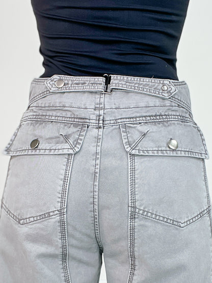 Garment Dyed Cropped Trouser Pants