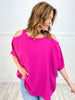 Elbow Sleeve Cold Shoulder Top