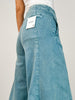 High Rise Cropped Gaucho Denim in Teal