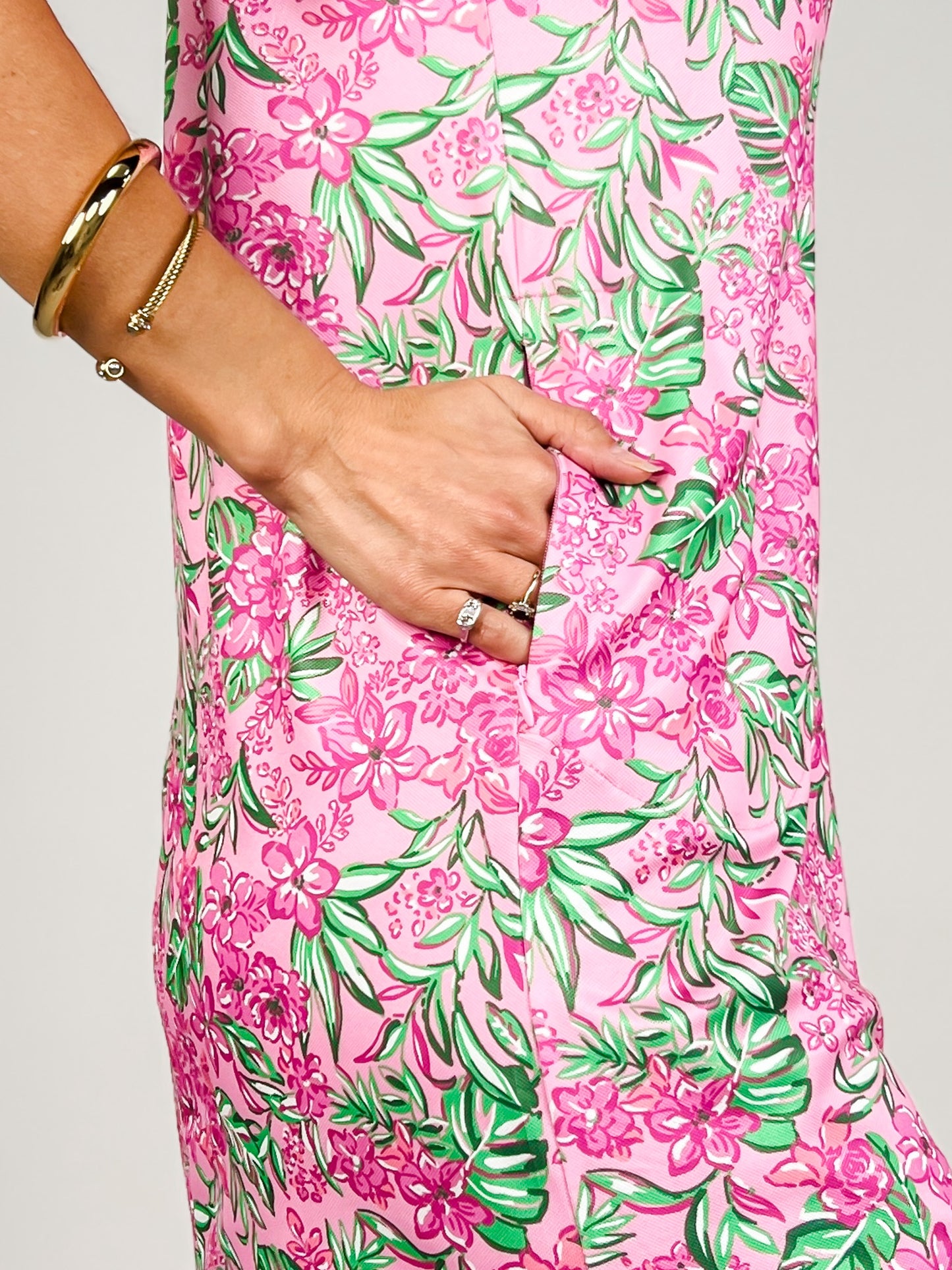 Harbour Sleeveless Dress in Pink Multi Print