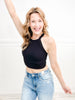 Nylon Rib Cropped Halter Tank Top - Group C