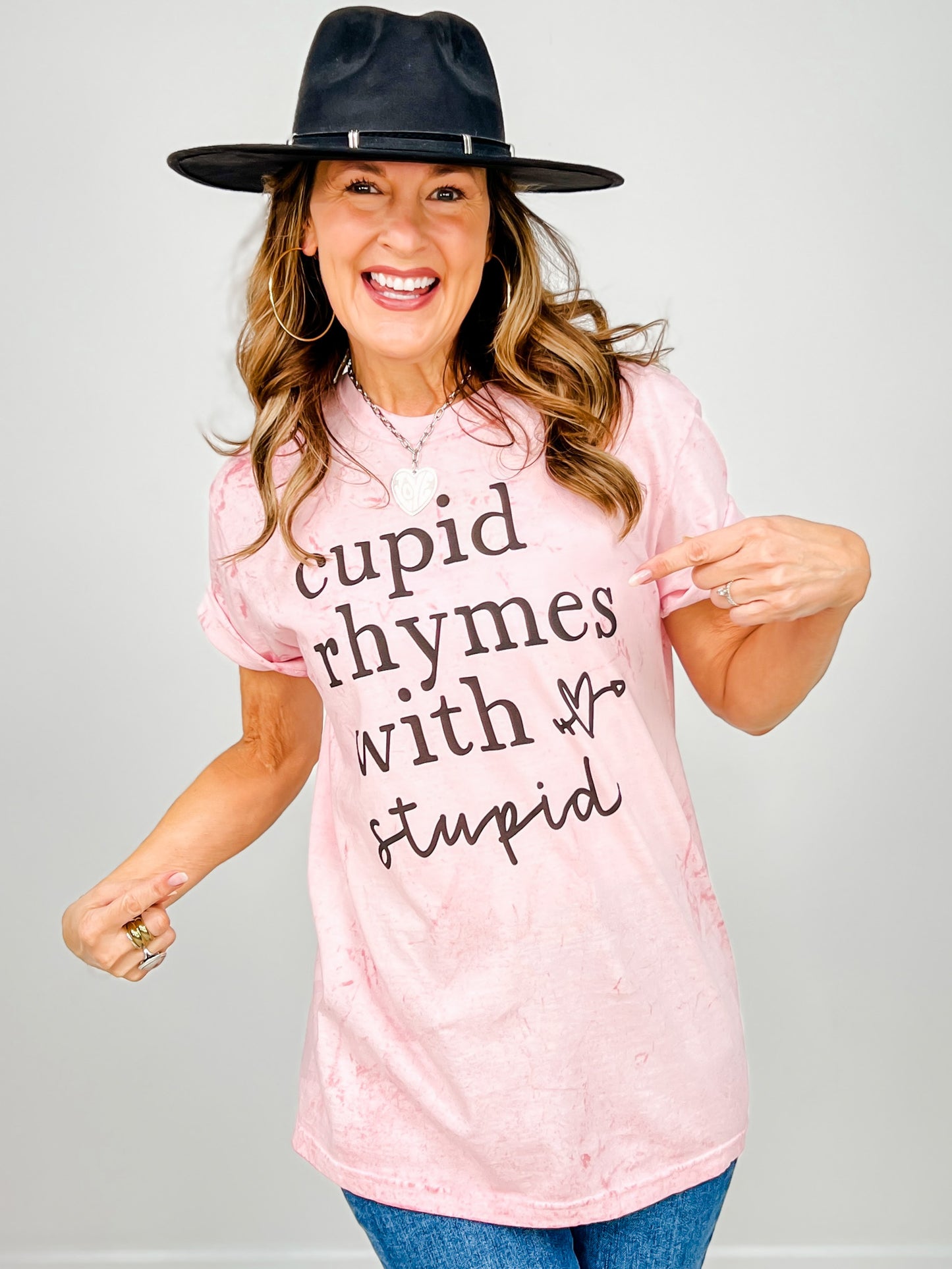 Cupid Rhymes With Stupid Graphic Tee