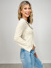 Wide Collar Button Front Top with Flared Sleeves