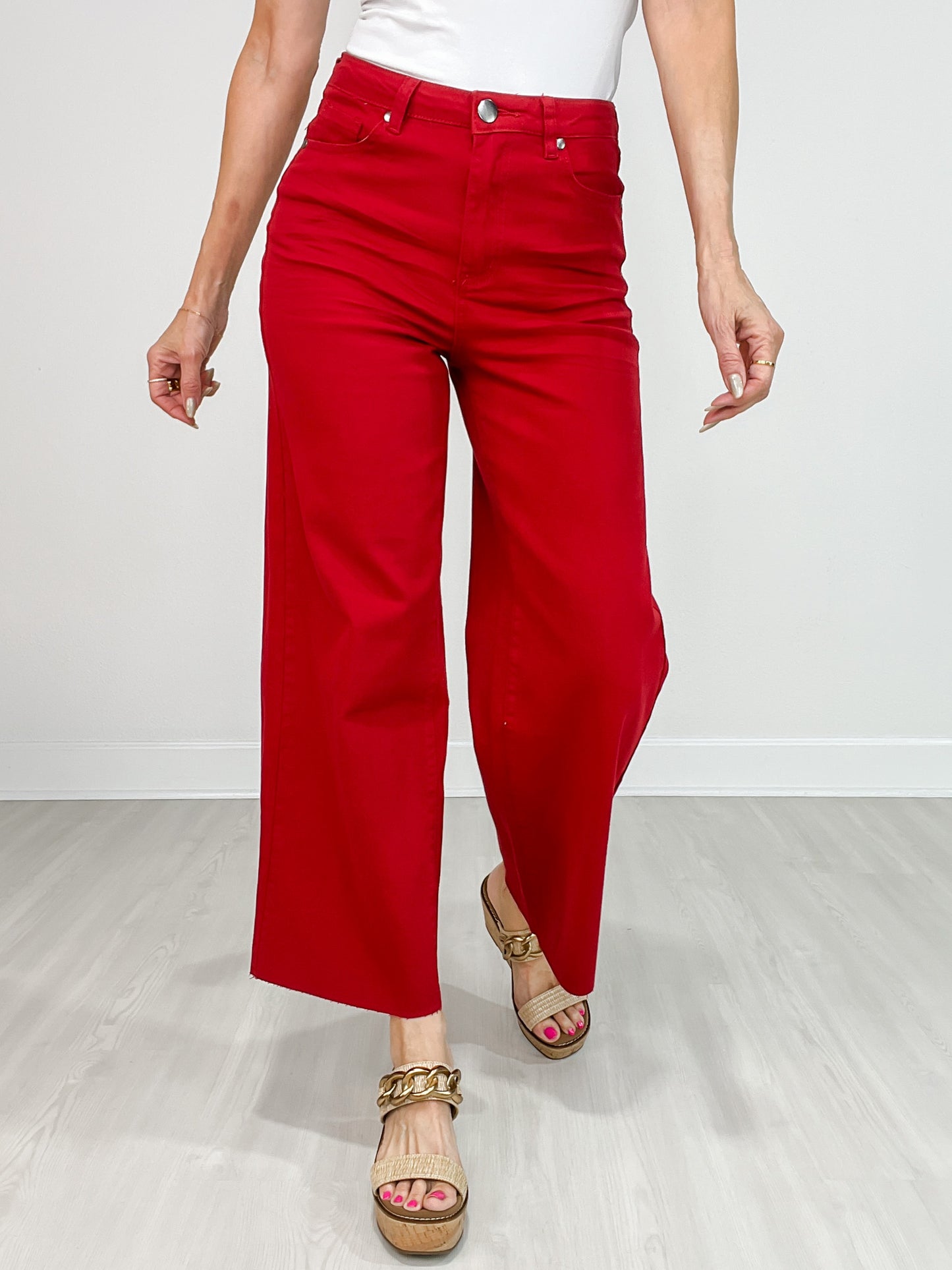 Soft Stretch High Waisted Twill Pants