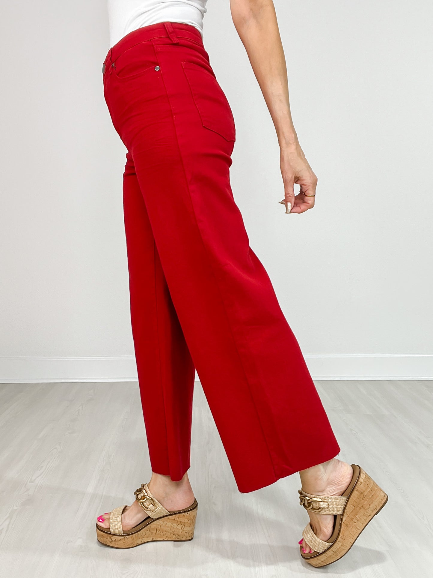 Soft Stretch High Waisted Twill Pants