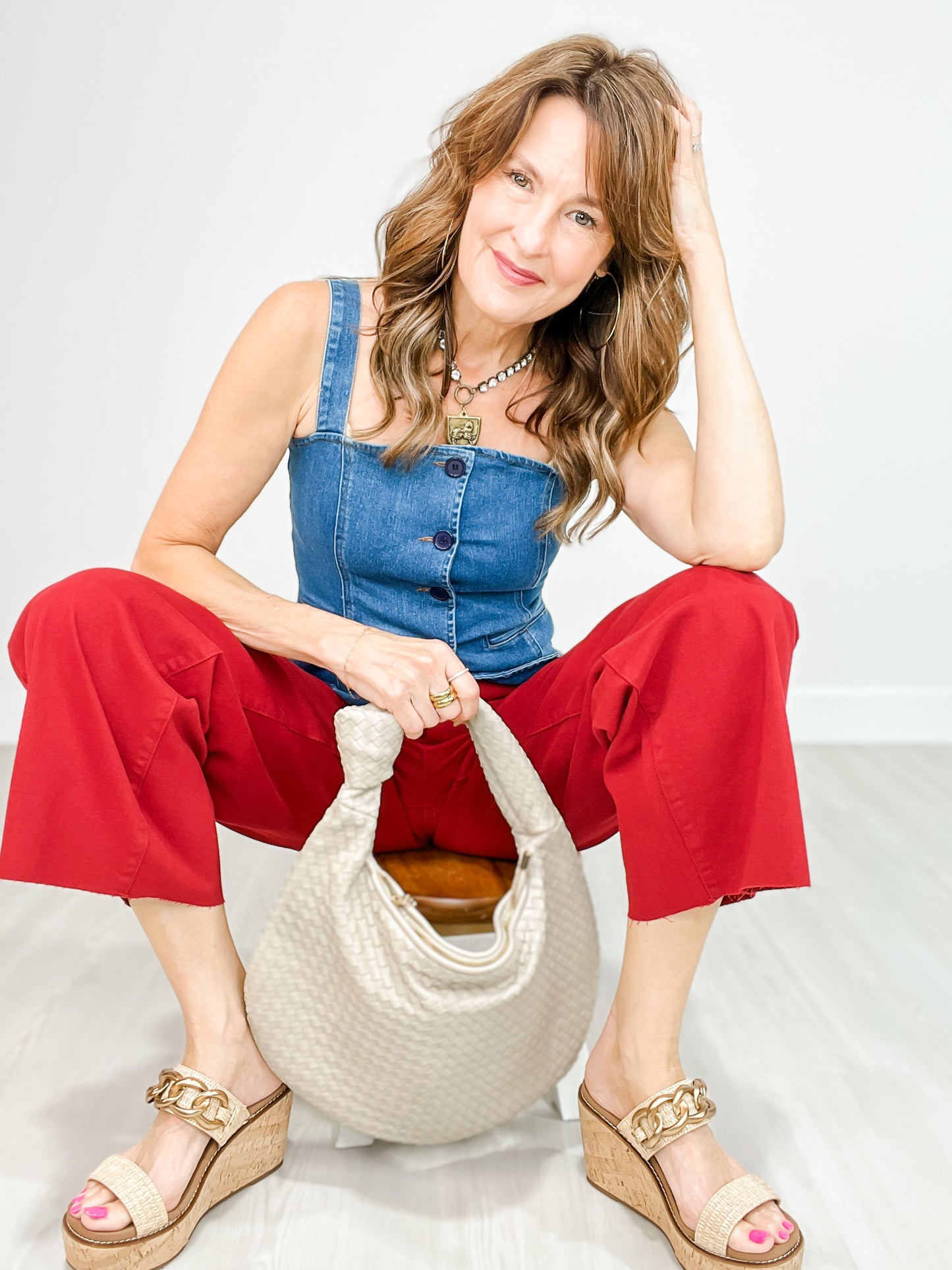 Soft Stretch High Waisted Twill Pants