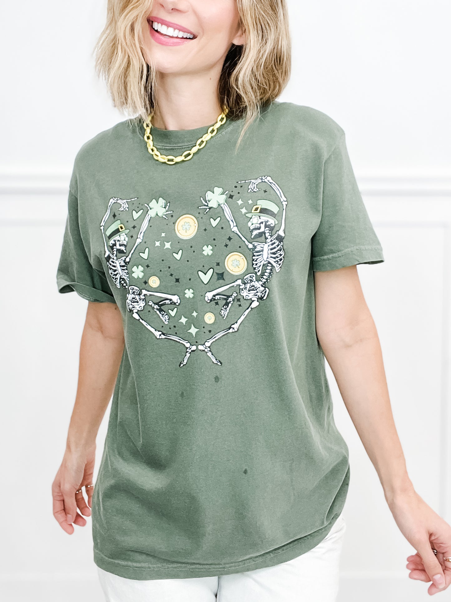 Dancing Skeletons St Patrick's Day Graphic Tee