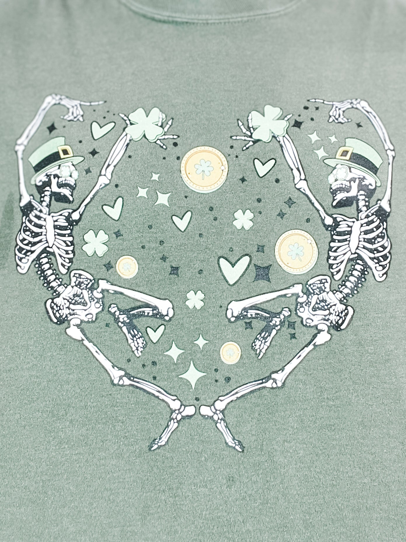 Dancing Skeletons St Patrick's Day Graphic Tee