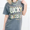 Not Lucky Simply Blessed Gold Foil Graphic Tee