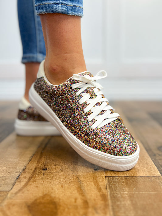 Corkys Glaring Confetti Chunky Glitter Raised Sneaker Shoes