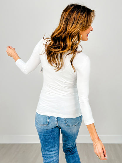 3/4 Sleeve Crew Neck Top