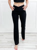 Cotton Stretch Twill Flared Cross-Over Waist Pants