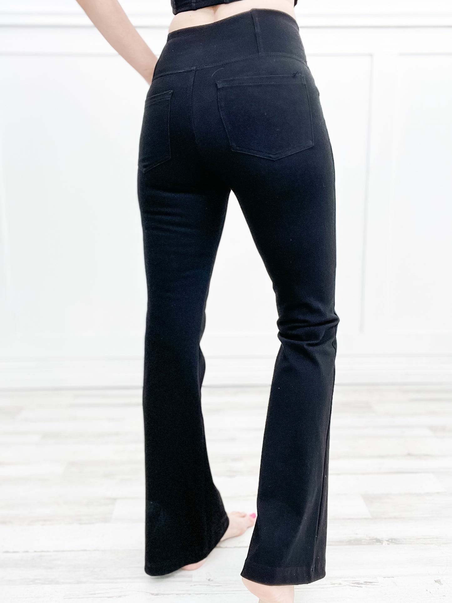 I Got You, Babe! Cotton Stretch Twill Flared Cross-Over Waist Pants