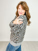 Long Sleeve Leopard Print Knit Sweater