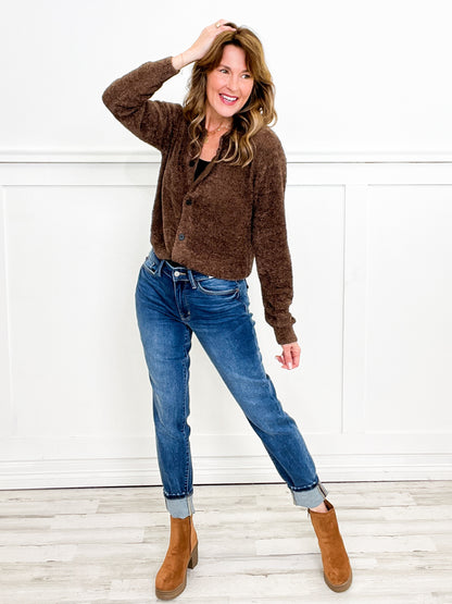 Judy Blue FORGET ME NOT Mid-Rise Vintage Wash Boyfriend with Cuff Jeans