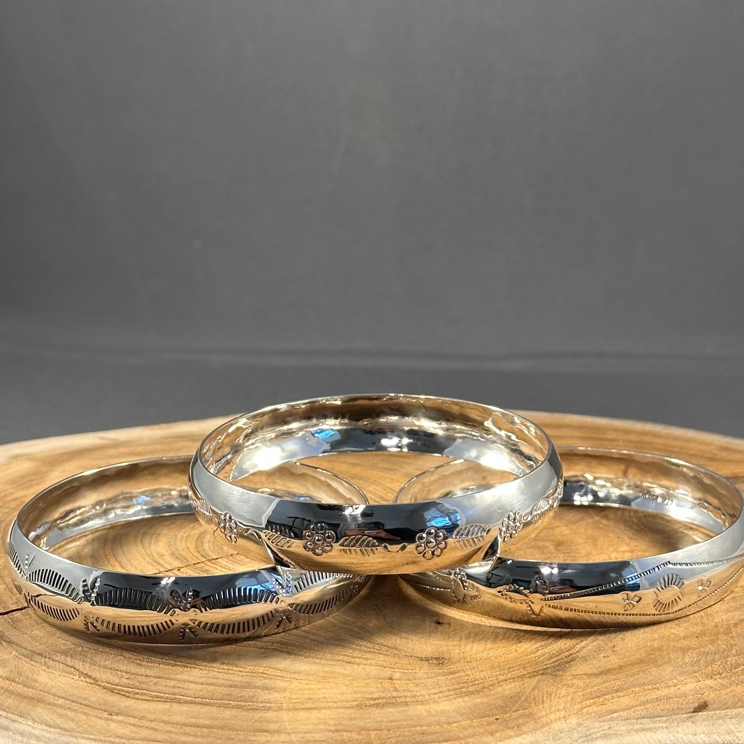 Sterling Silver Stamped Bangles