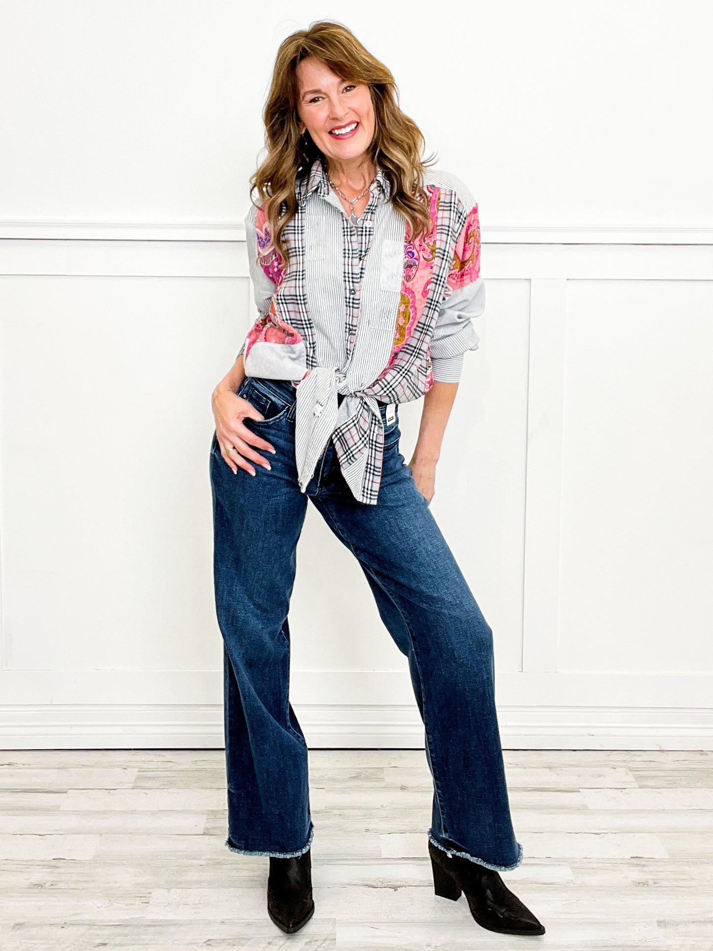 Judy Blue BAILEY Mid Rise Wide Leg with Tint Jeans