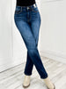 Judy Blue SWEET DREAMS Hi-Rise Vintage Dark Wash Thermal Straight Jeans