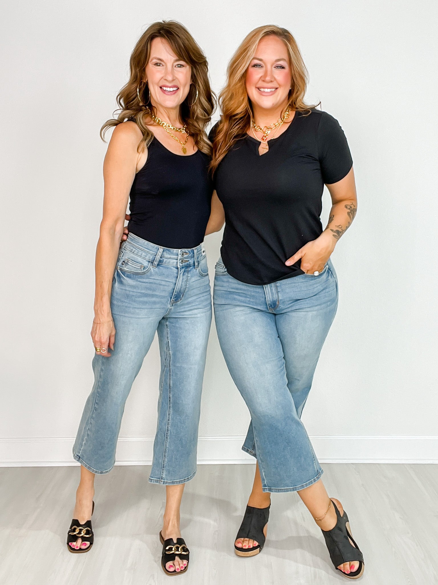 Judy Blue EDEN Hi-Rise Double Waistband Crop Wide Leg Denim Jeans