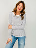 Long Sleeve Pinstripe Crewneck Sweater