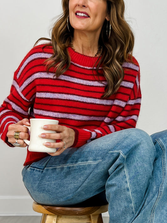 Long Sleeve Bold Stripe Luxe Sweater