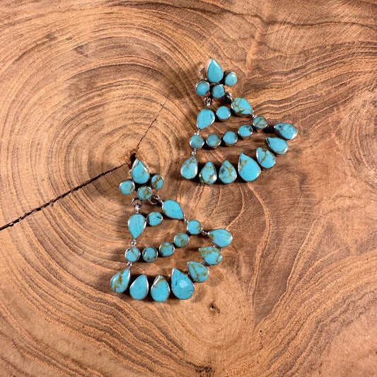 Chandelier Turquoise Inlay Earring