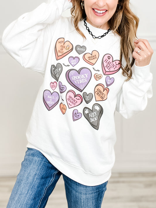 Halloween Candy Hearts Graphic Top