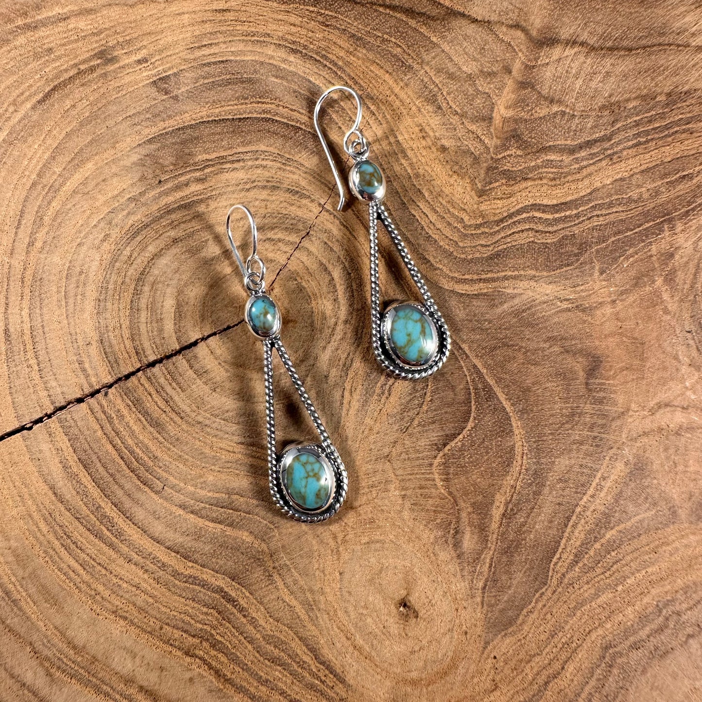 Cable Turquoise Hook Earring