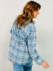 Washed Indigo Plaid Button-Up Top