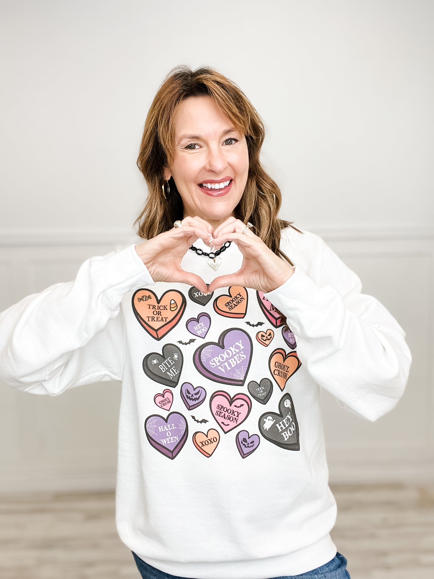 Halloween Candy Hearts Graphic Top