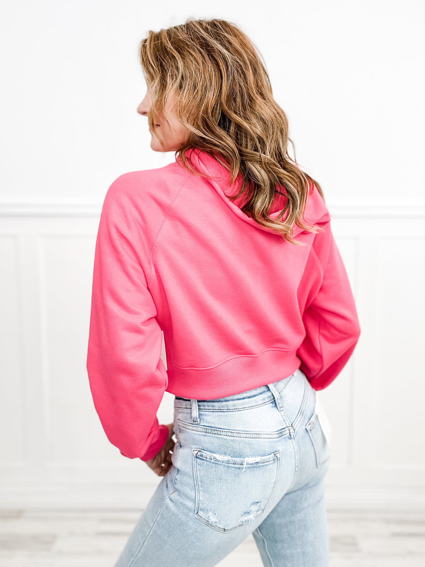 Vision Of Love French Terry Hoodie Crop Jacket Top