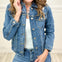 KanCan Fray Hem Denim Jacket