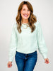 Long Sleeve Knit Sweater with Pearl Details